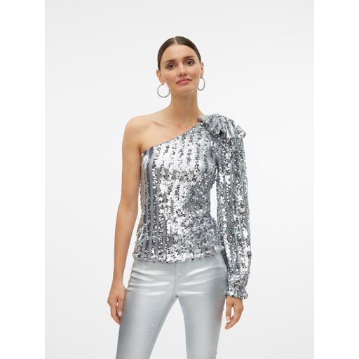 Vero Moda Efi One Shoulder Bluse, Silver Colour, M