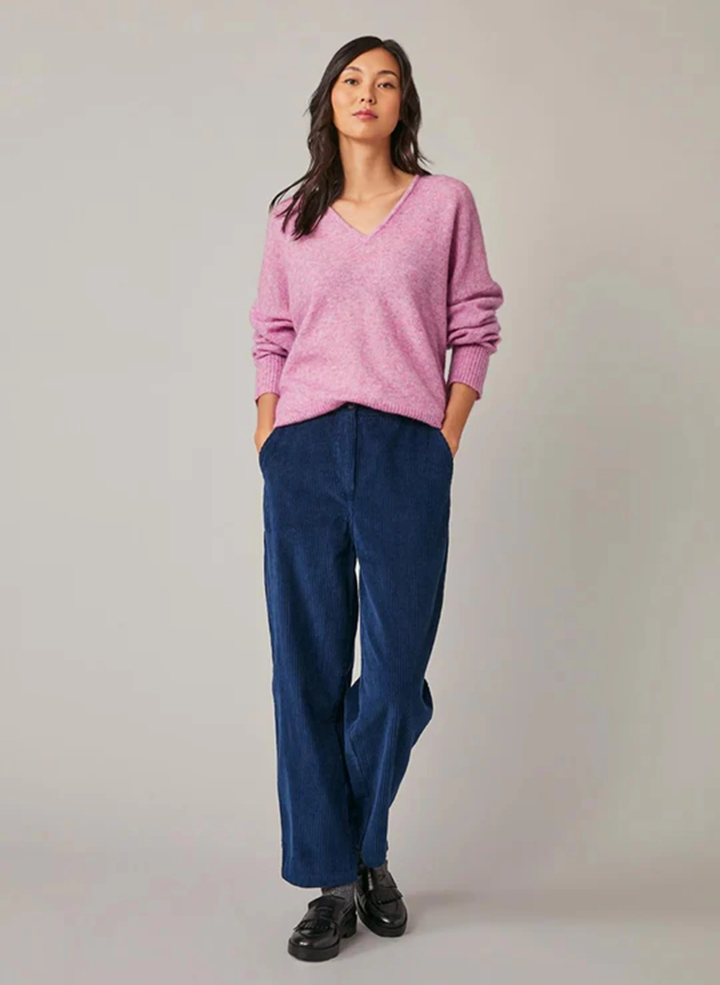 FRANCK - Pantalon droit en coton| Bleu
