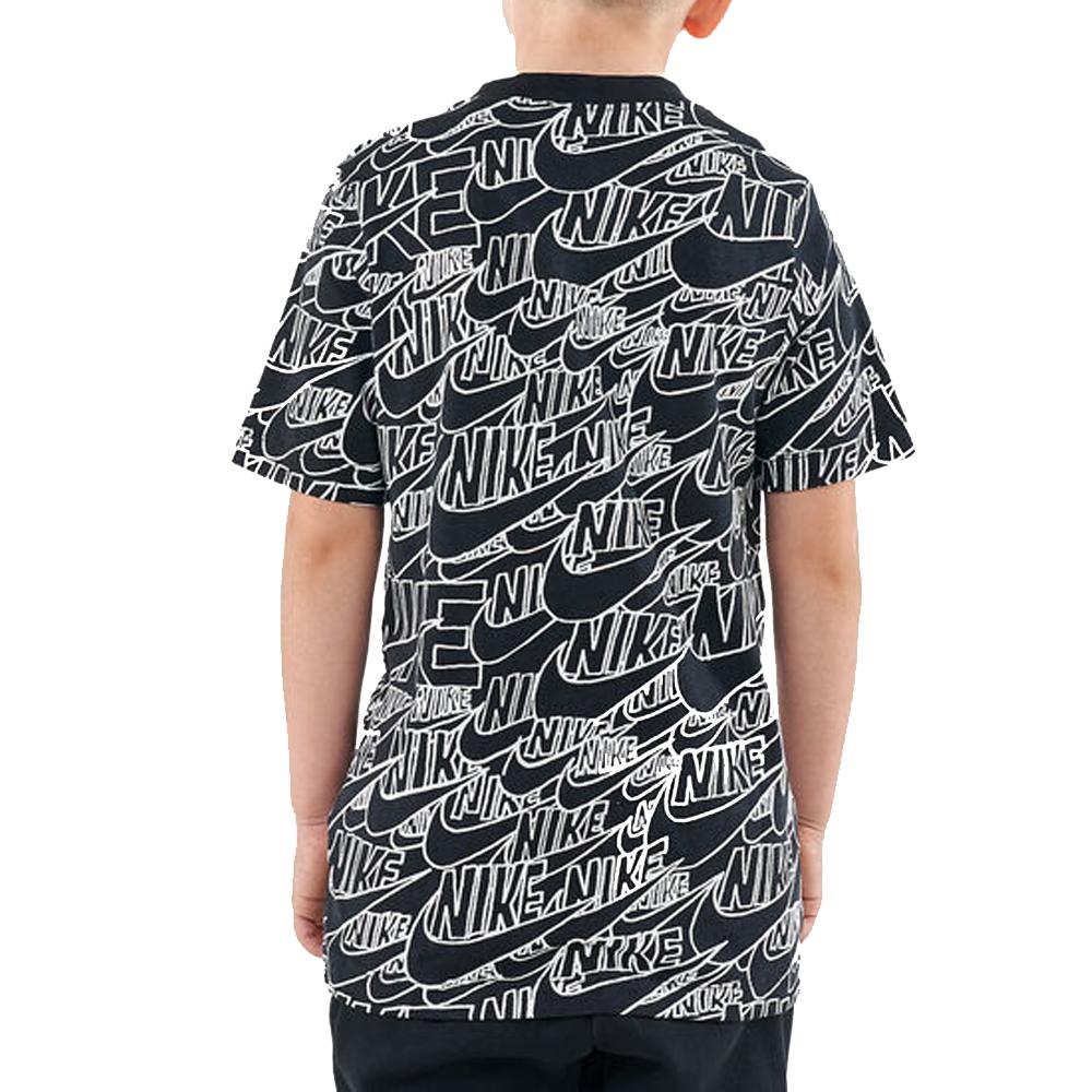 Nike T-shirt Noir/Blanc Garçon Nike Aop