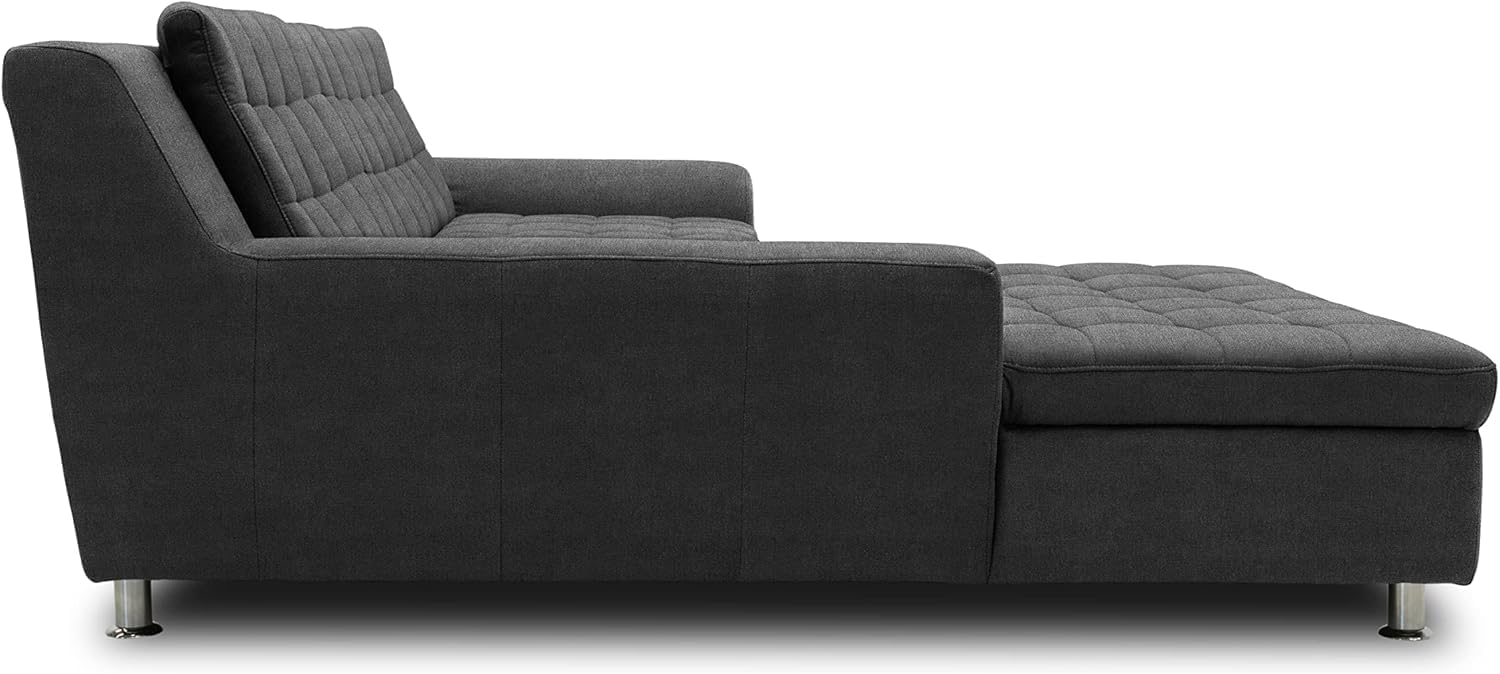 DOMO. collection Ecksofa Merida, Sofa in L-Form, Eckcouch, Couch-Garnitur, Polsterecke 304 x 200 x 84 cm (BxTxH), dunkelgrau