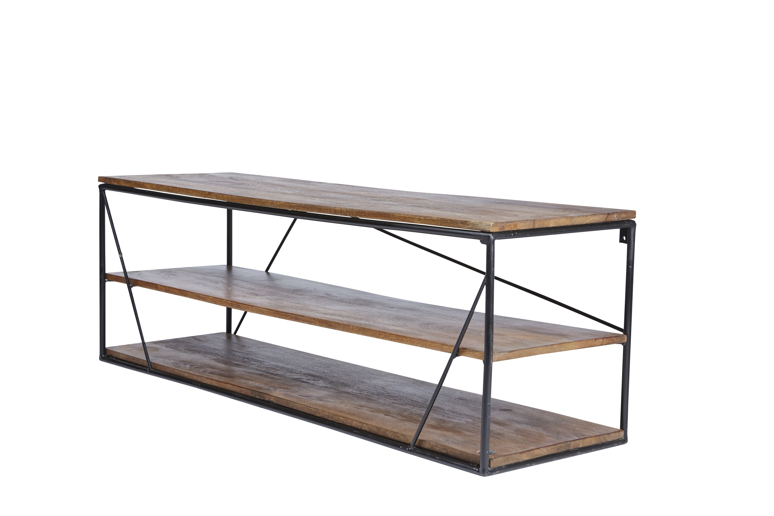 Lowboard Mangoholz Kommode Sideboard TV Fernseher Wohnzimmer Metall Schrank