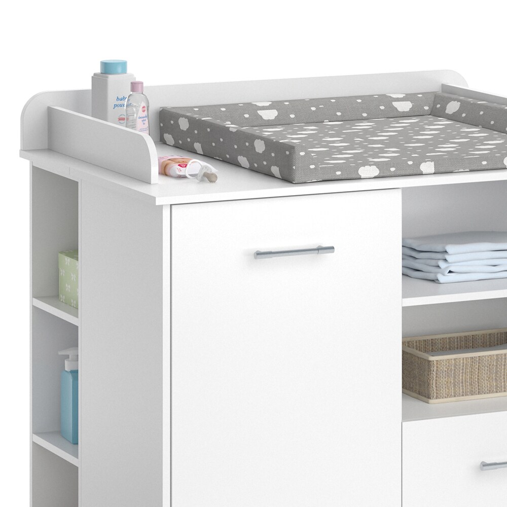 Vicco Wickelkommode Wickeltisch Wickelschrank Lea Weiß Wickelaufsatz Schublade