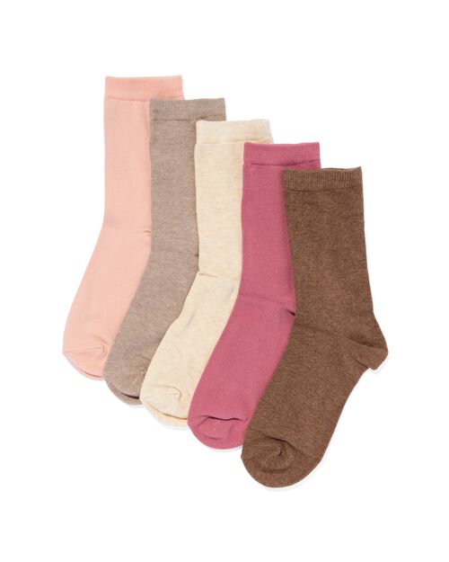 chaussettes en coton mélangé - 5 paires beige