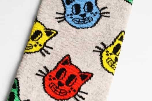 Happy Socks Cat Sock Socken in Mehrfarbig