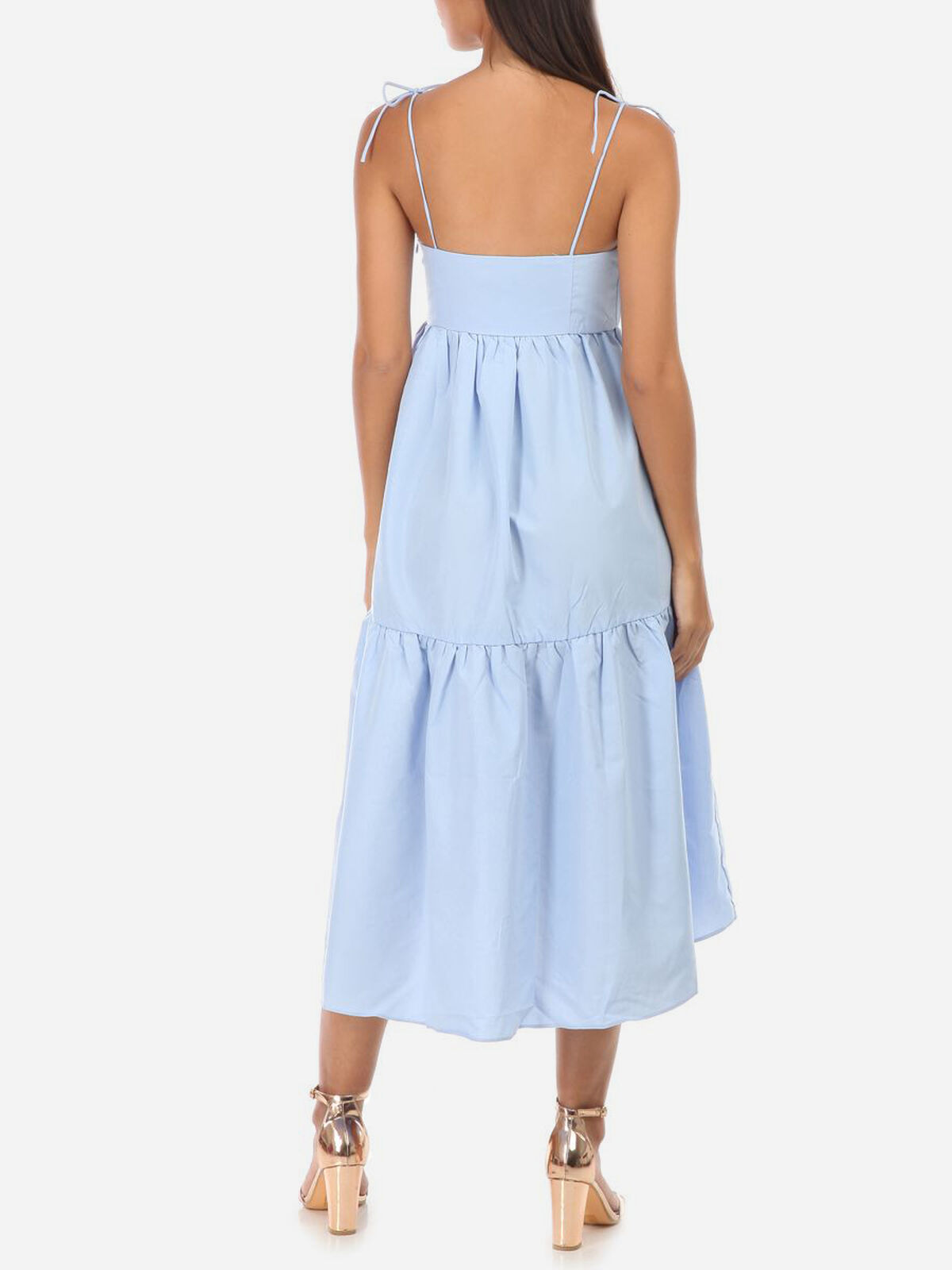 Robe babydoll à fines bretelles- Bleu clair