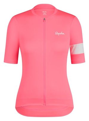 Maillot Rapha Core Jersey Rose/Blanc Femme