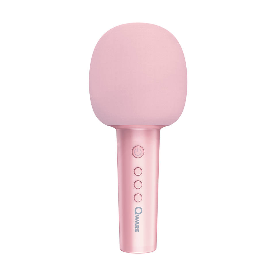Qware karaoke microfoon + speaker - roze