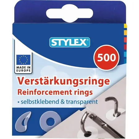 Stylex Lochverstärkungsringe selbstklebend, 500 Stück