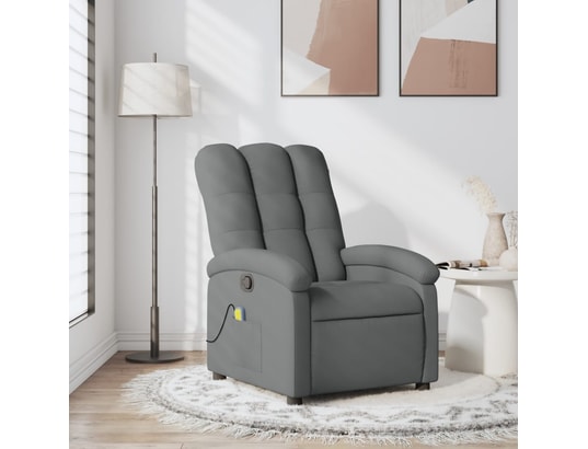 VIDAXL - Fauteuil Relaxation Fauteuil de massage inclinable - Gris foncé - 70x93x101cm