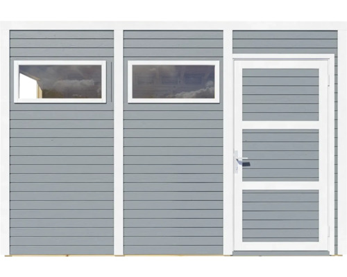 Cubo 3 tuinhuis met vloer, 337 x 240 cm, lichtgrijs