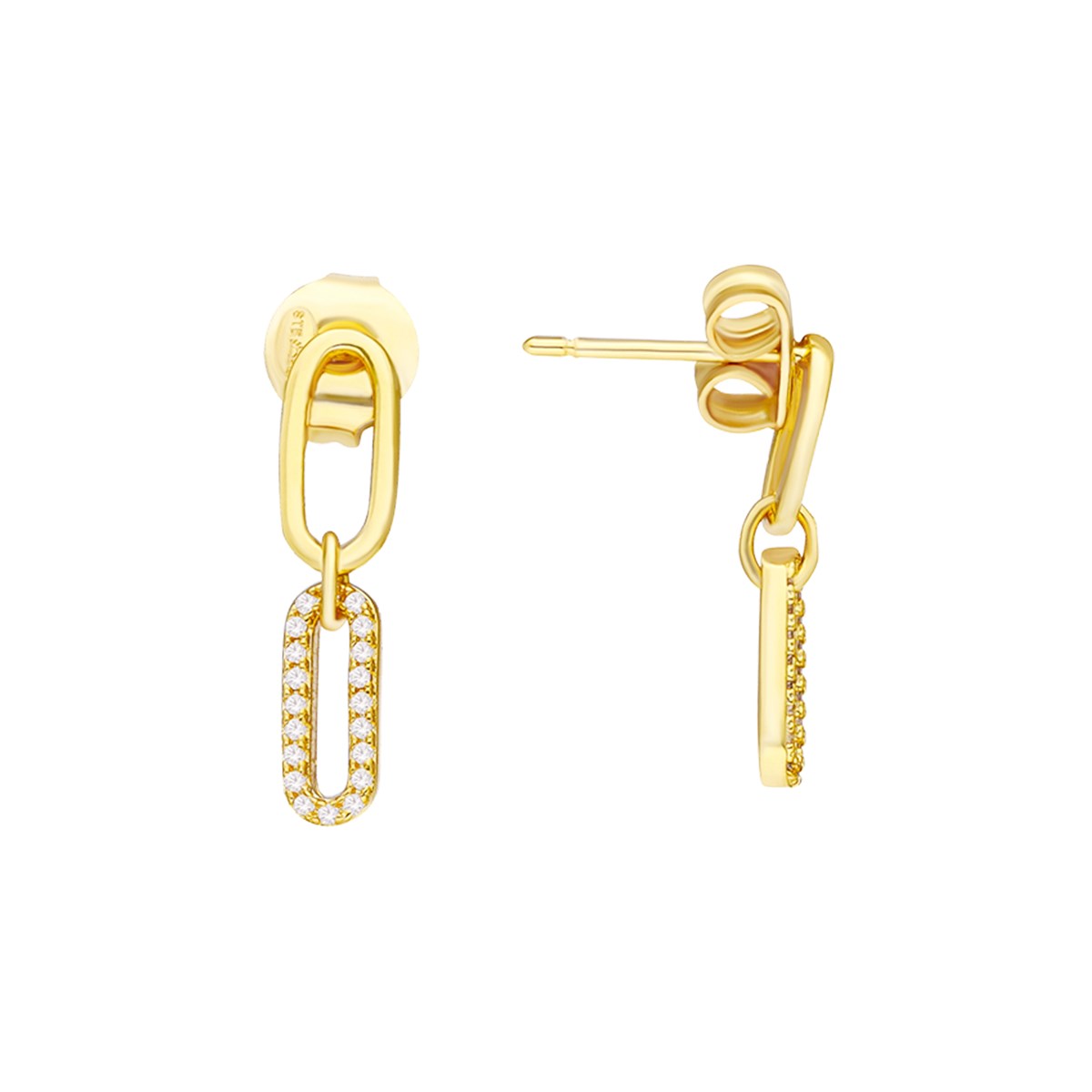 Boucles D'oreilles Dorées Chaines Ovales