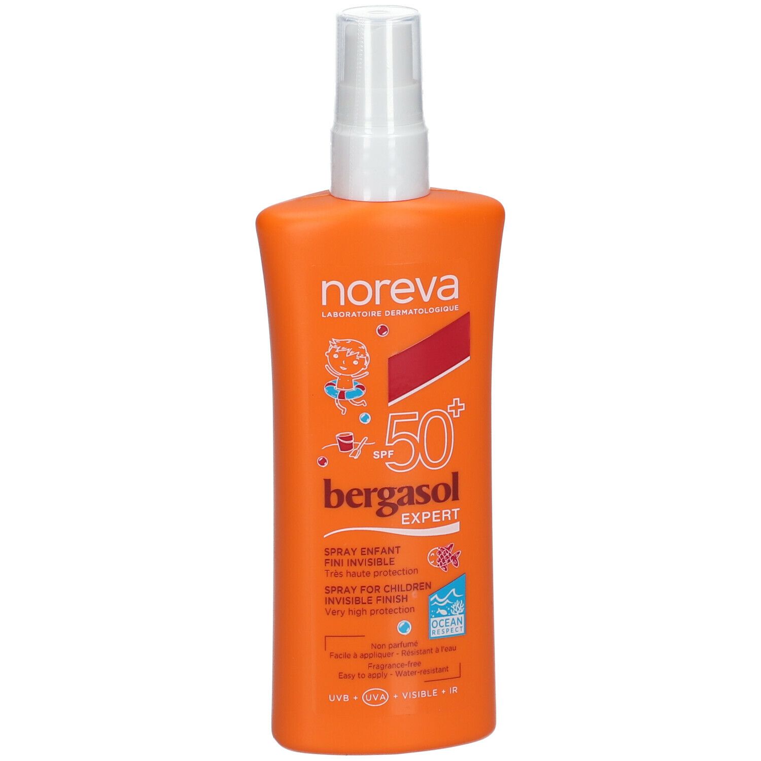 noreva Bergasol EXPERT Sonnenschutzspray für Kinder transparentes Finish LSF 50+