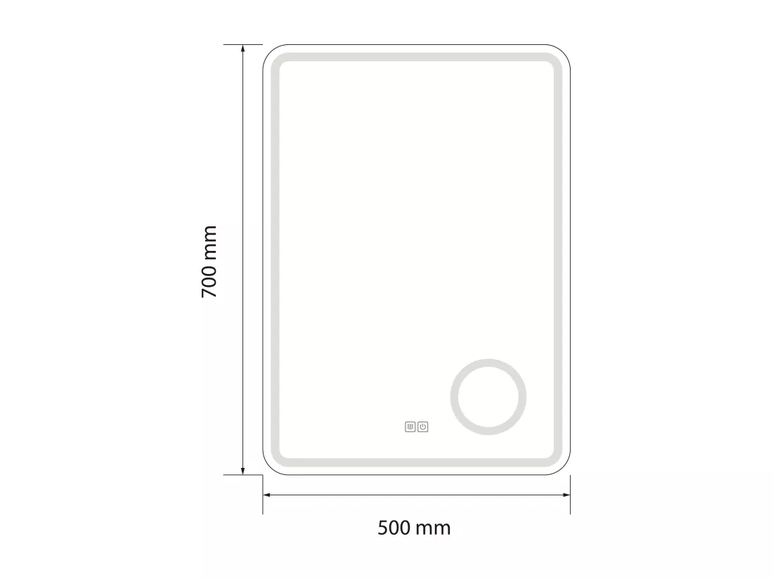 Miroir salle de bain LED 50x70cm anti buée avec LED 3 couleurs et loupe x3 LB-3612