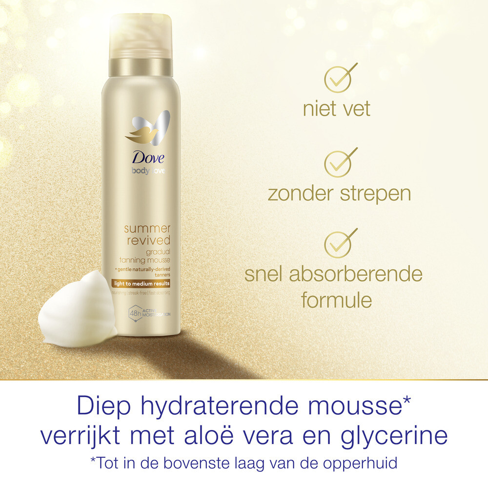 6x Dove Zelfbruinende Bodymousse Summer Revived Light-Medium150 ml