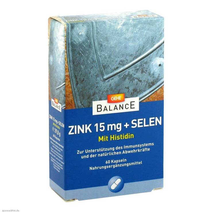 Gehe Balance Zink 15 mg + Selen Kapseln, 60 St