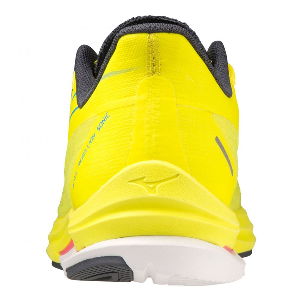 Mizuno WAVE REBELLION SONIC - Chaussures running Homme bolt(neon)/jet blue/ombre blue