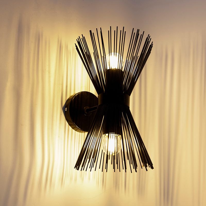 Art Deco wandlamp zwart 2-lichts - Broom