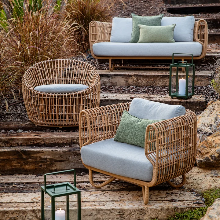 Cane-line - Nest 2-Sitzer Sofa Outdoor, natur / hellgrau