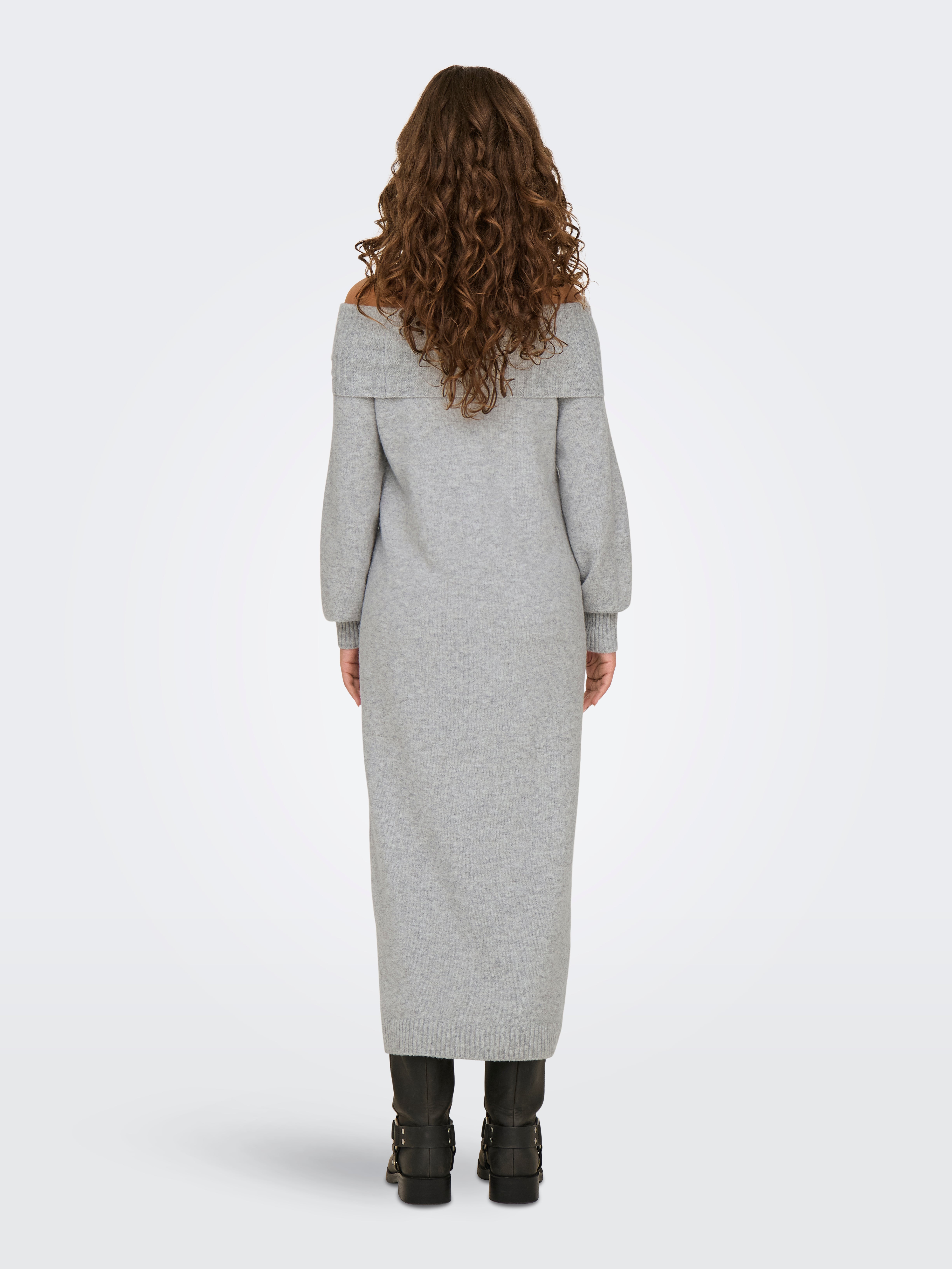 ONLODA Midikleid Light Grey Melange