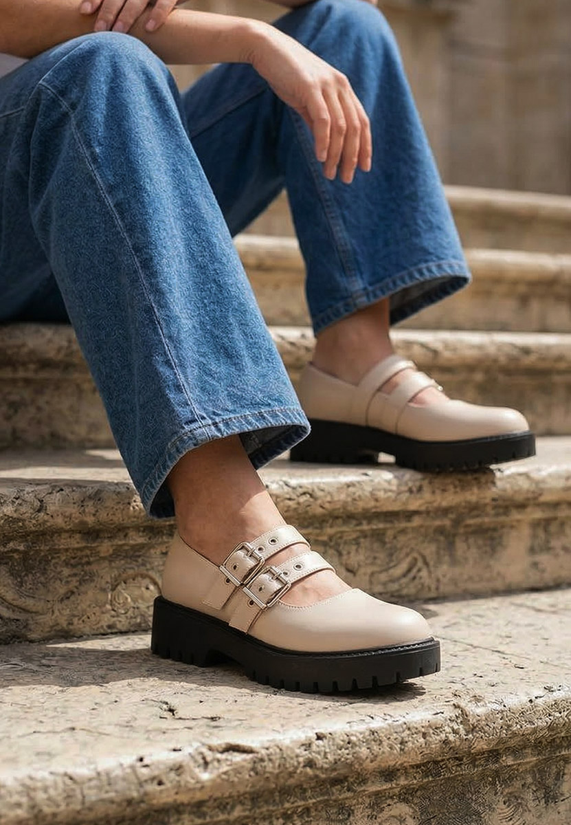 Chaussures casual femme beige Geovania