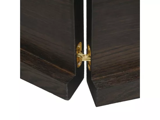 Comptoir de salle de bain marron foncé bois massif traité