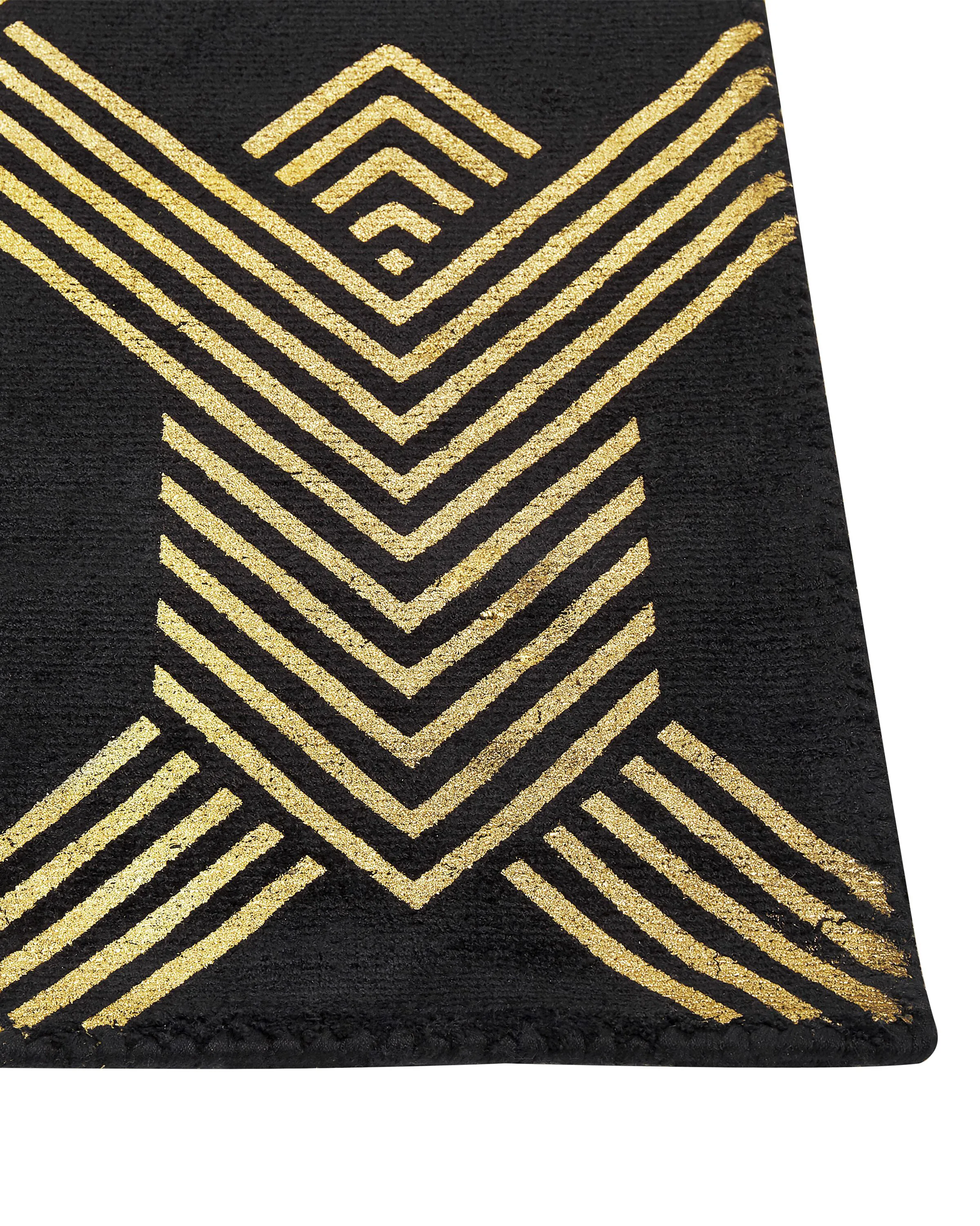 Vloerkleed VEKSE Zwart 160 x 230 cm Viscose