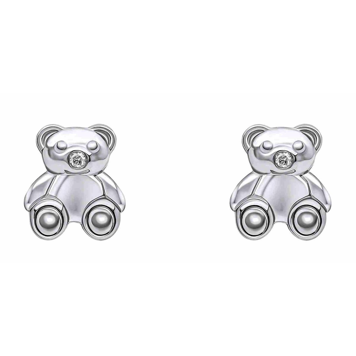 Boucle d'oreille diamant ours en argent 925