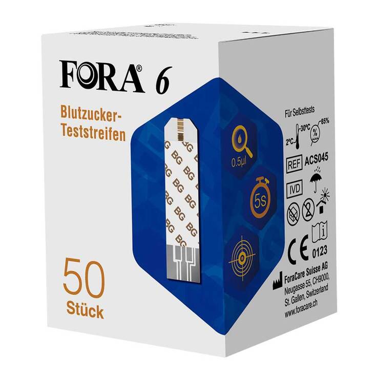 Fora 6 Blutzucker-Teststreifen, 50 St