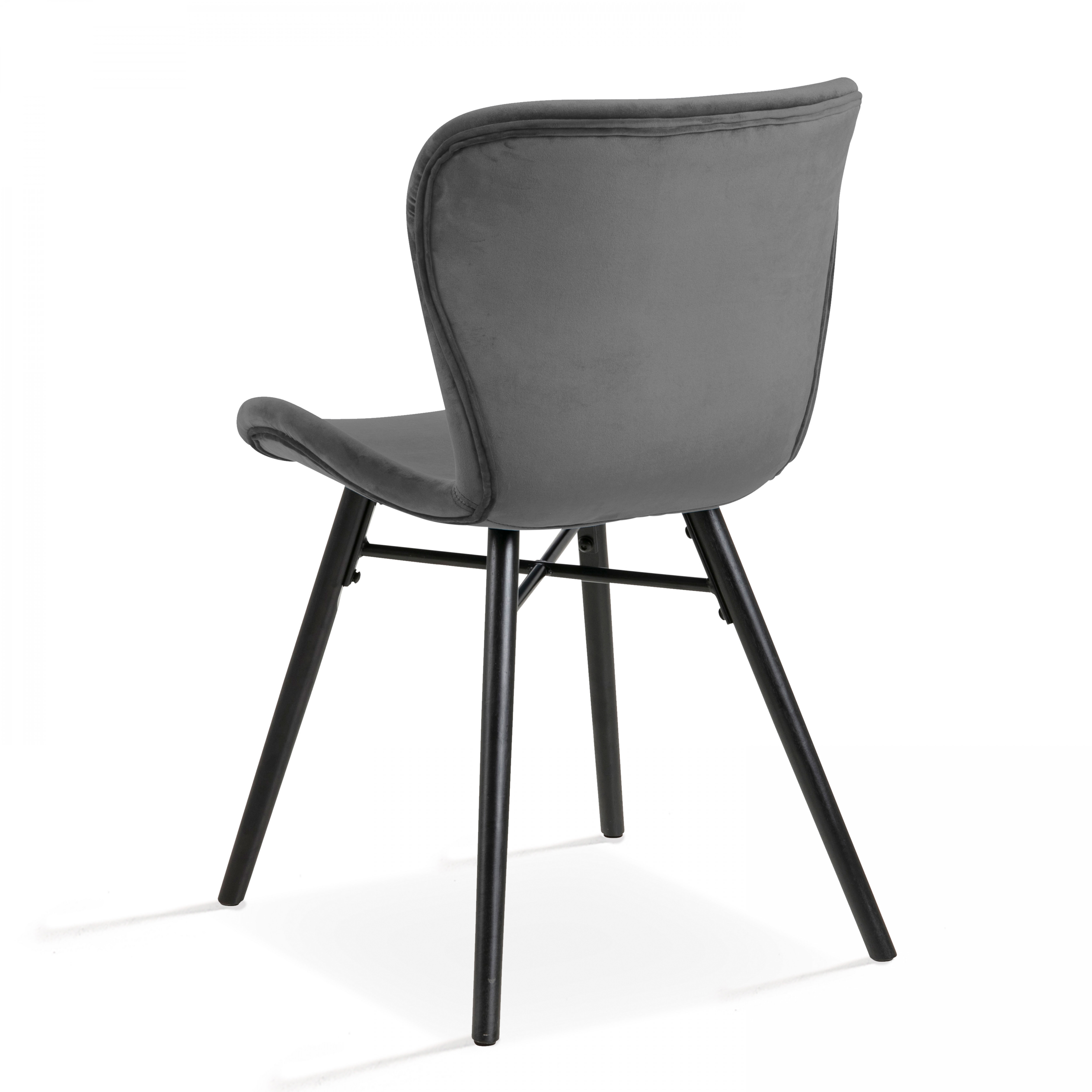 Lot de 2 chaises en velours gris anthracite