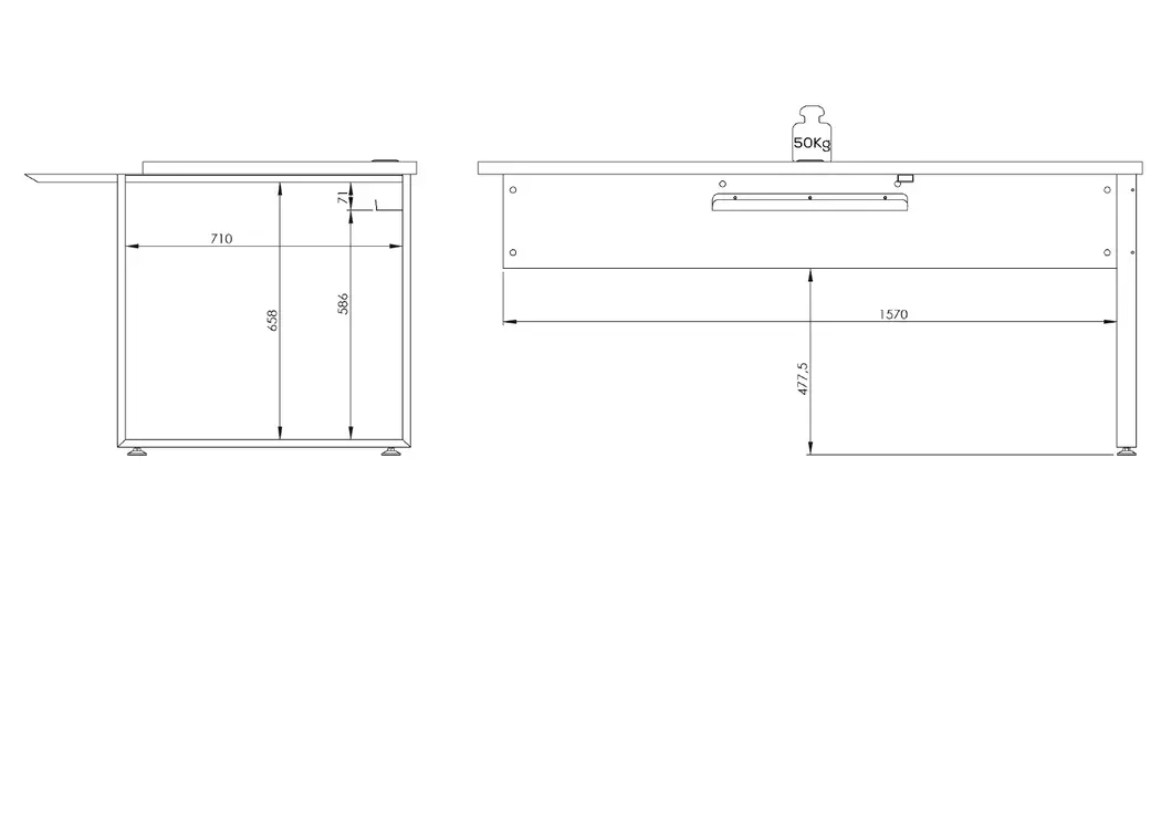 Ansatzplatte 170 cm Set+