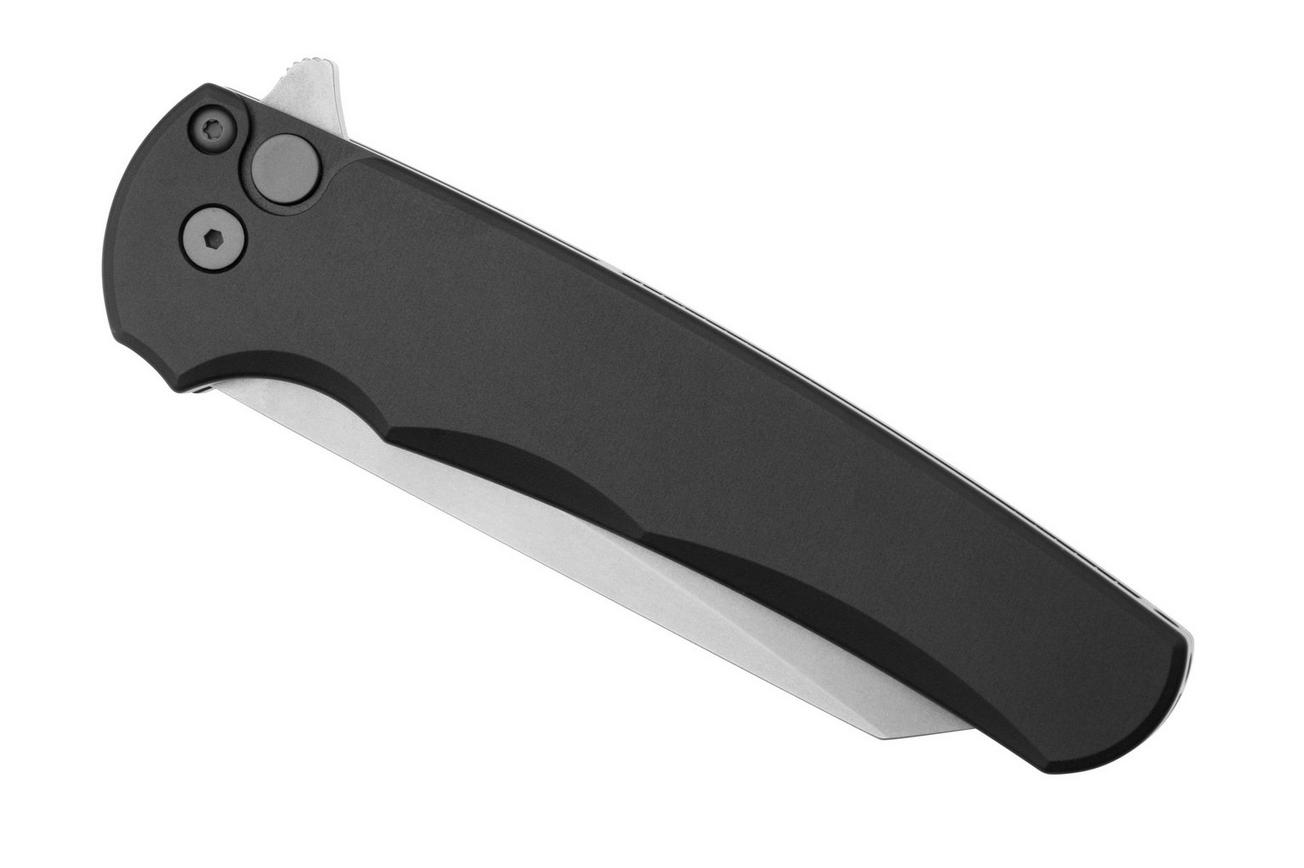 Pro-Tech Malibu 5401 Stonewashed MagnaCut Reverse Tanto, Black Aluminum zakmes