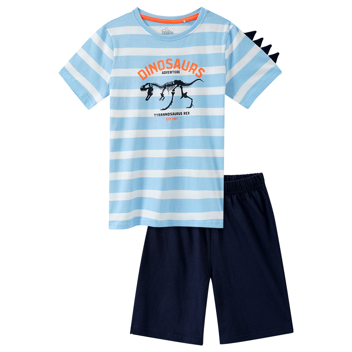 Topolino Jungen Shorty mit Dino-Print hellblau / dunkelblau / weiss