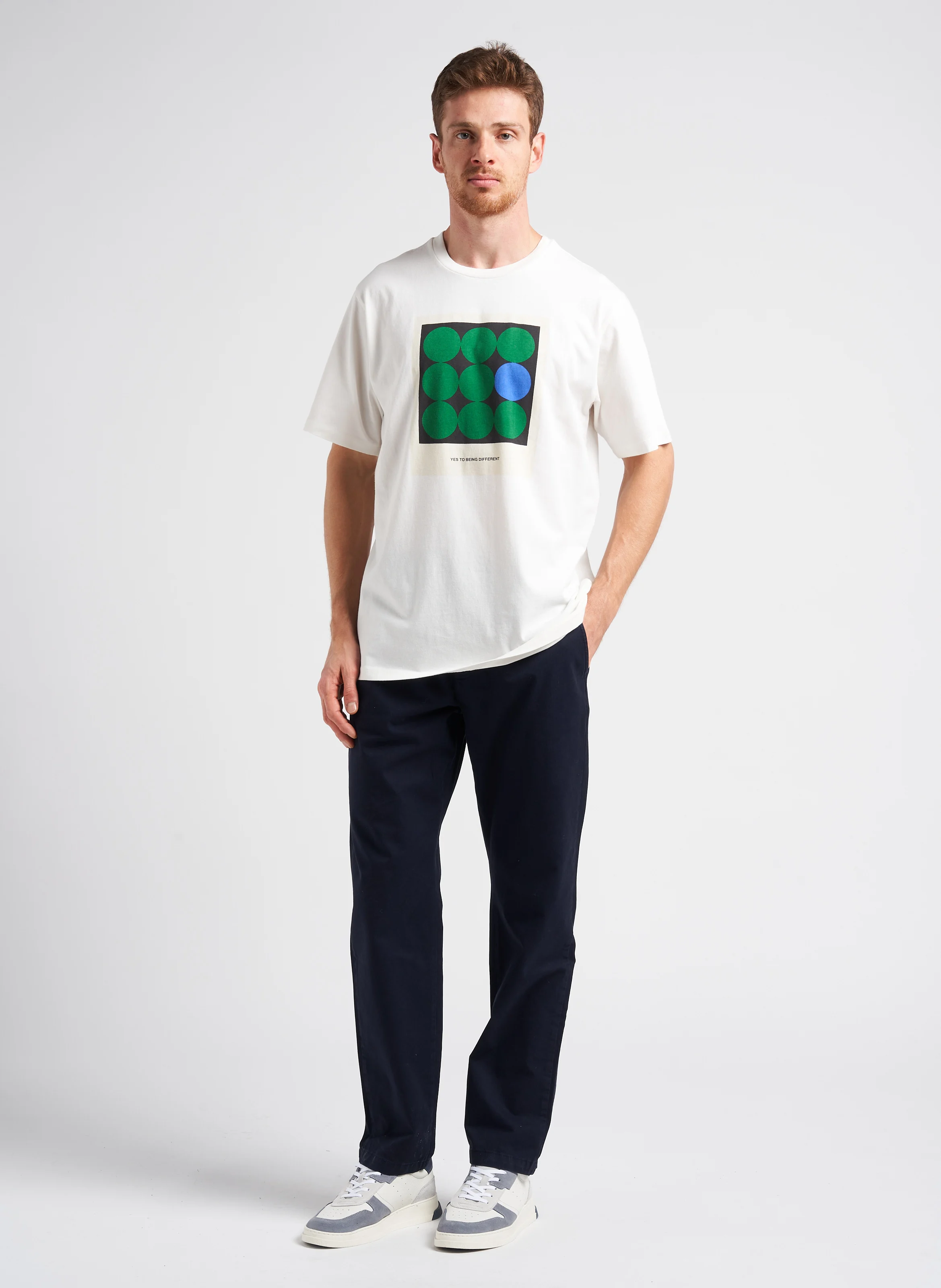 Pantalon chino droit en coton bio| Bleu
