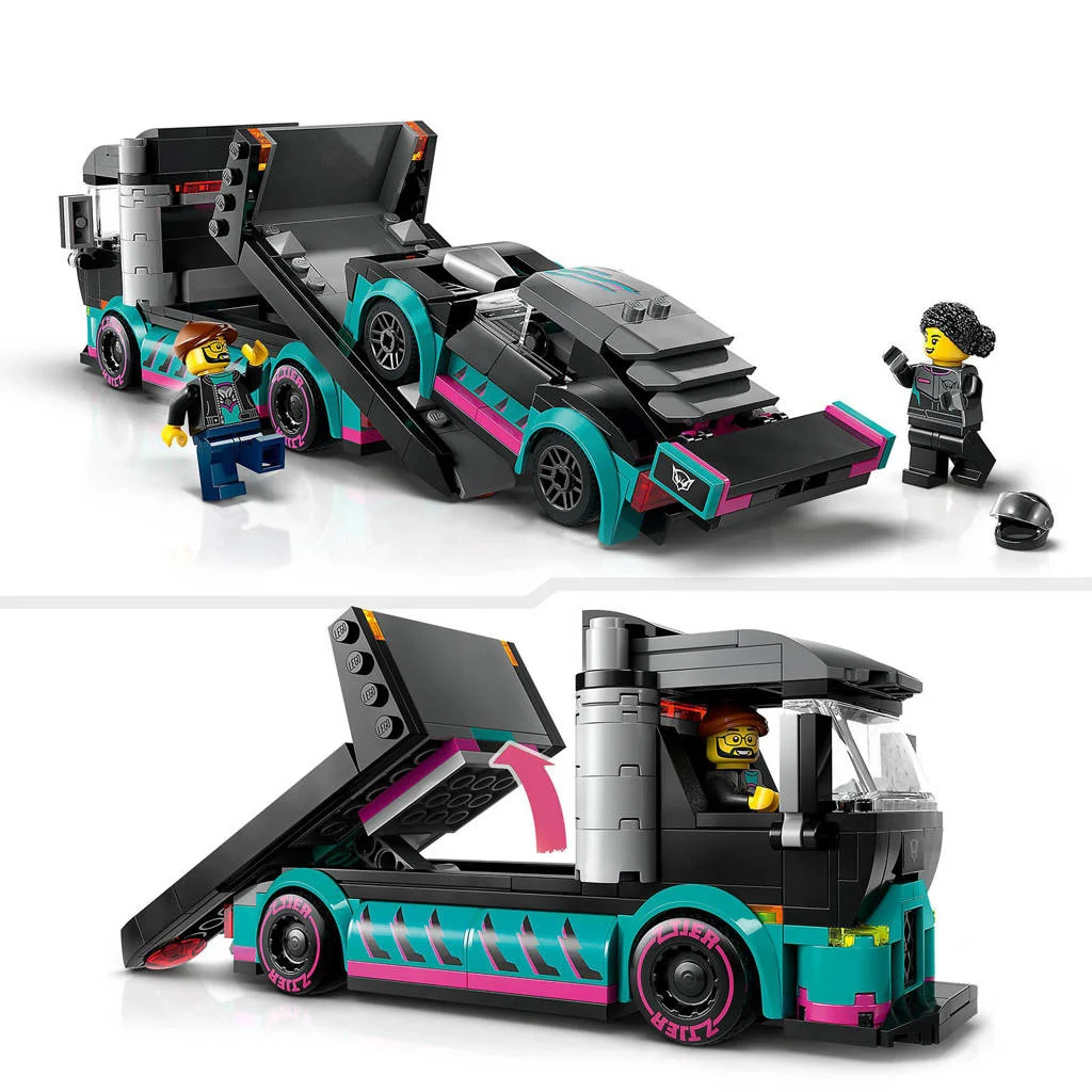 BESTE SET OOİT Ter Wereld !!!Raceauto en transporttruck Speelgoed Auto en Vrachtwagen voor Kinderen 60406