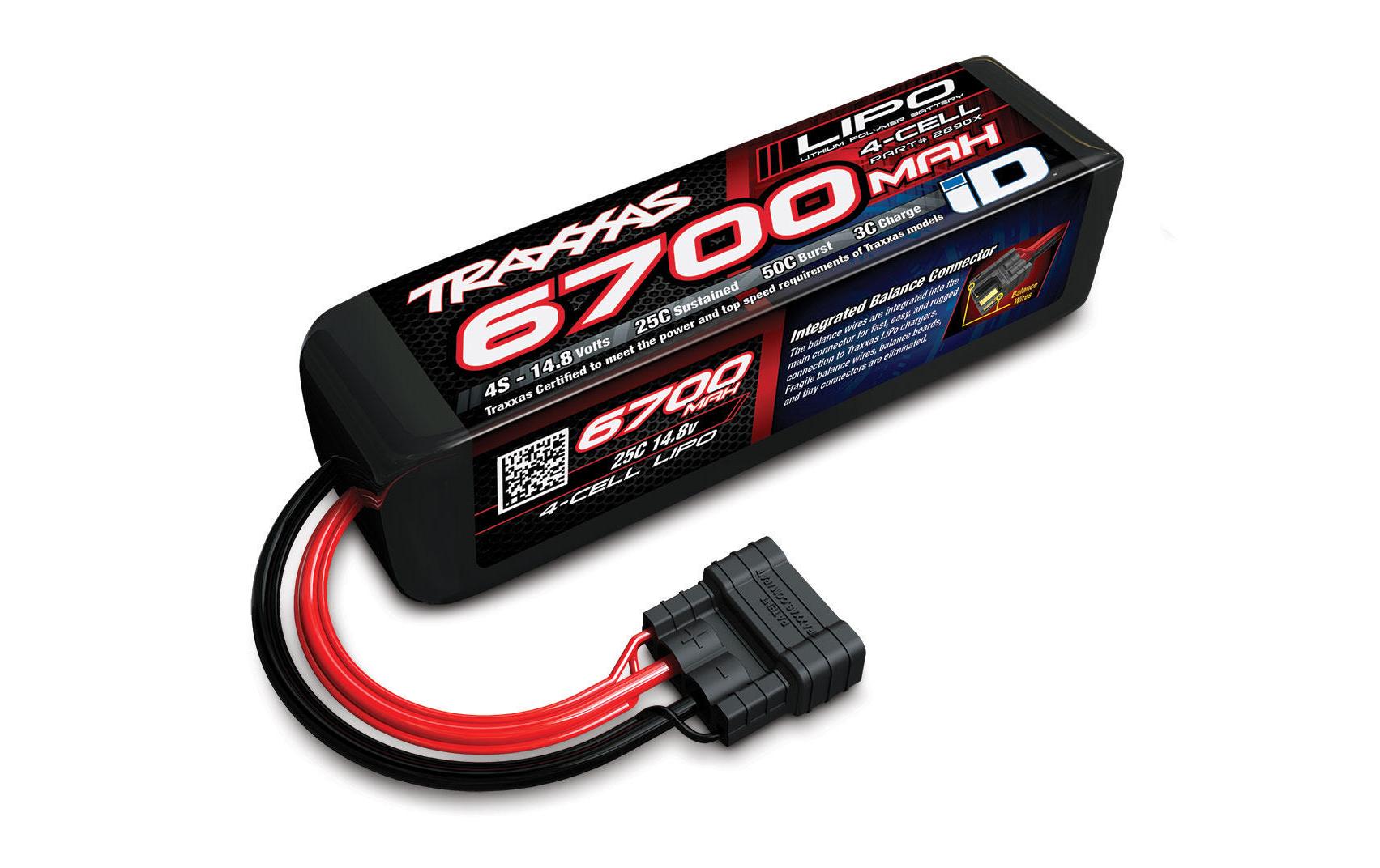 RC-Akku LiPo 6700 mAh 14.8 V 25C<br>4S Hardcase LiPo Akku für Fahrzeuge mit TRX-ID Stecker