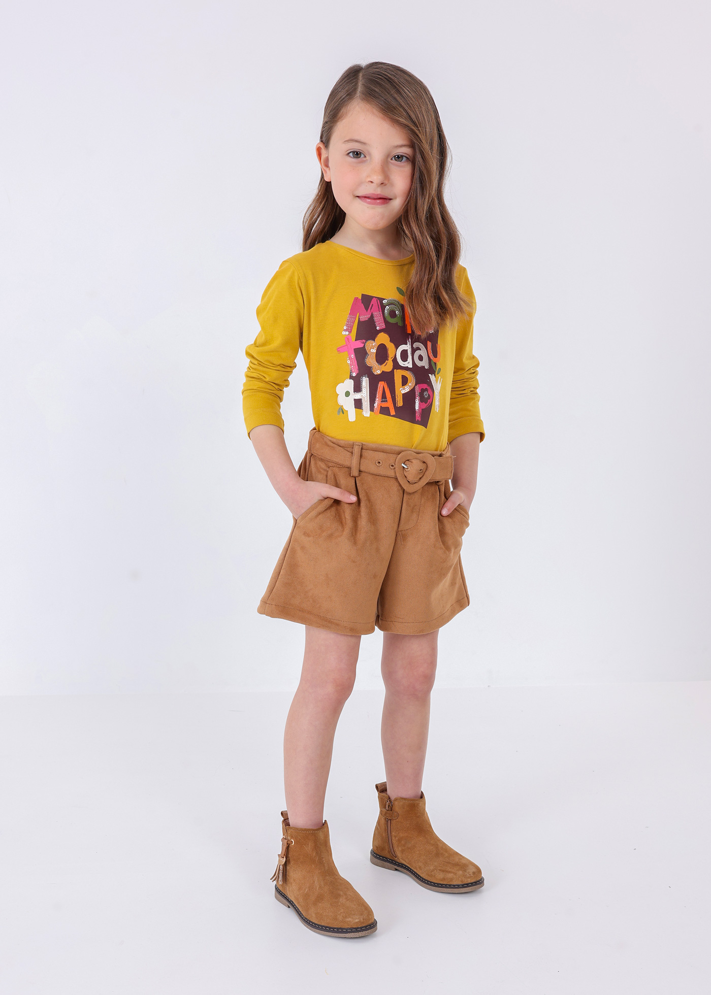 shorts de camurça para meninas