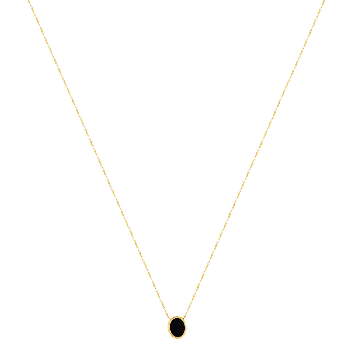Collier or 750 jaune onyx ovale 45 cm