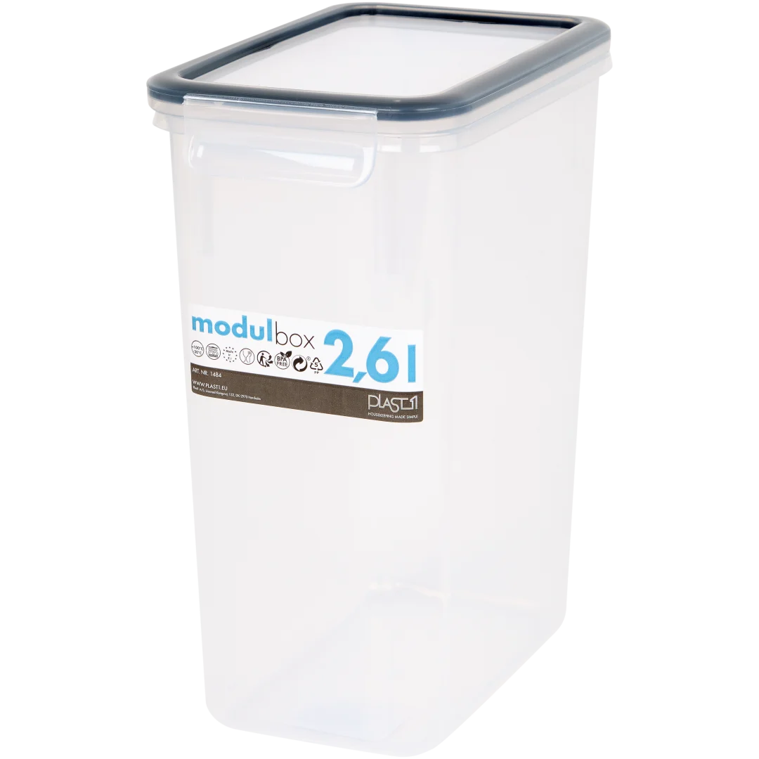 Plast1 voorraadbox met klemdeksel 11 x 17,5 x 22 cm | 2,6 liter