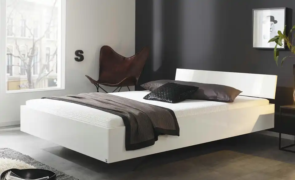 Futonbett Phoenix Weiß, Hochglanz 140 cm