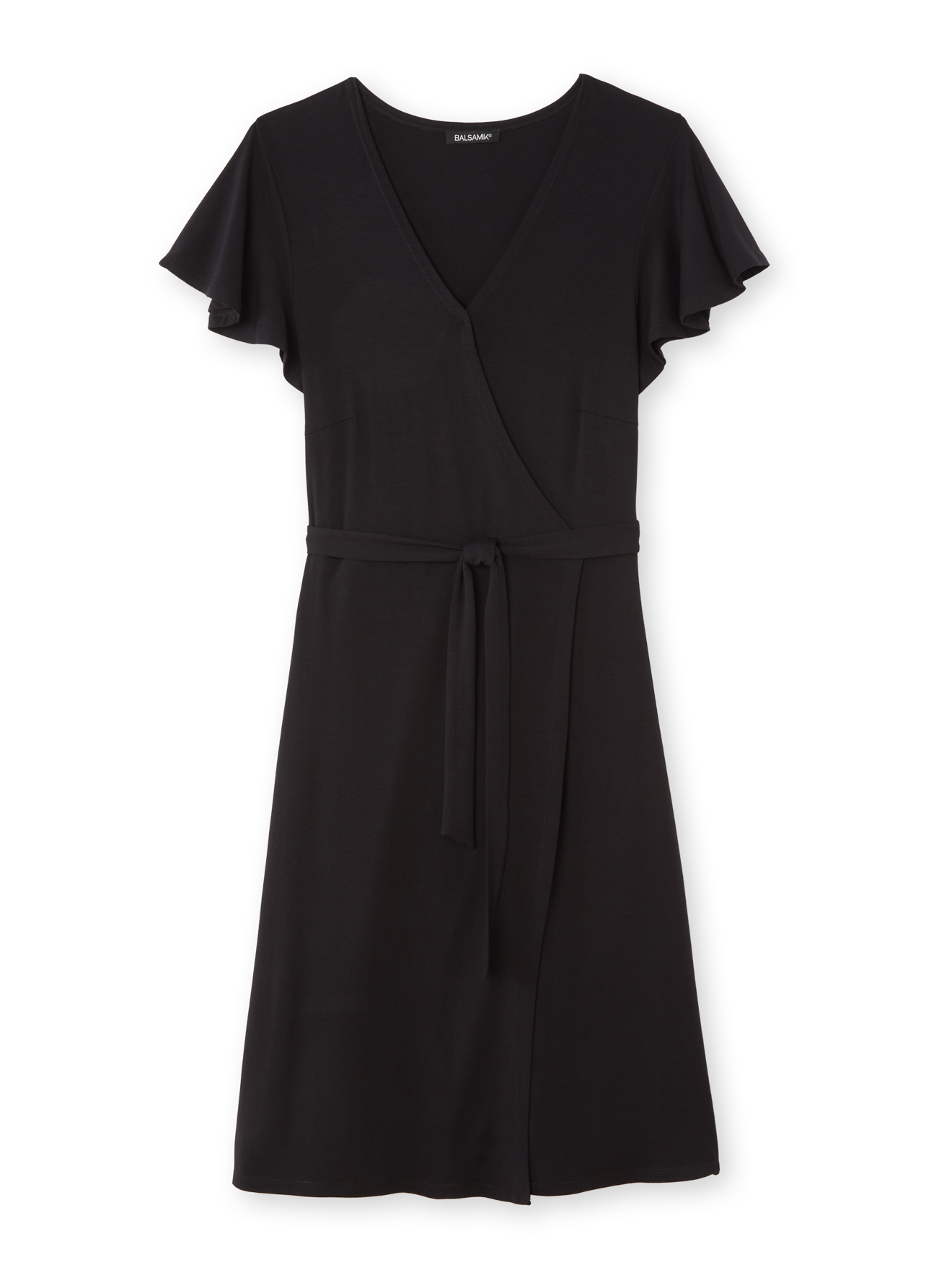 Robe maille extensible faux portefeuille
