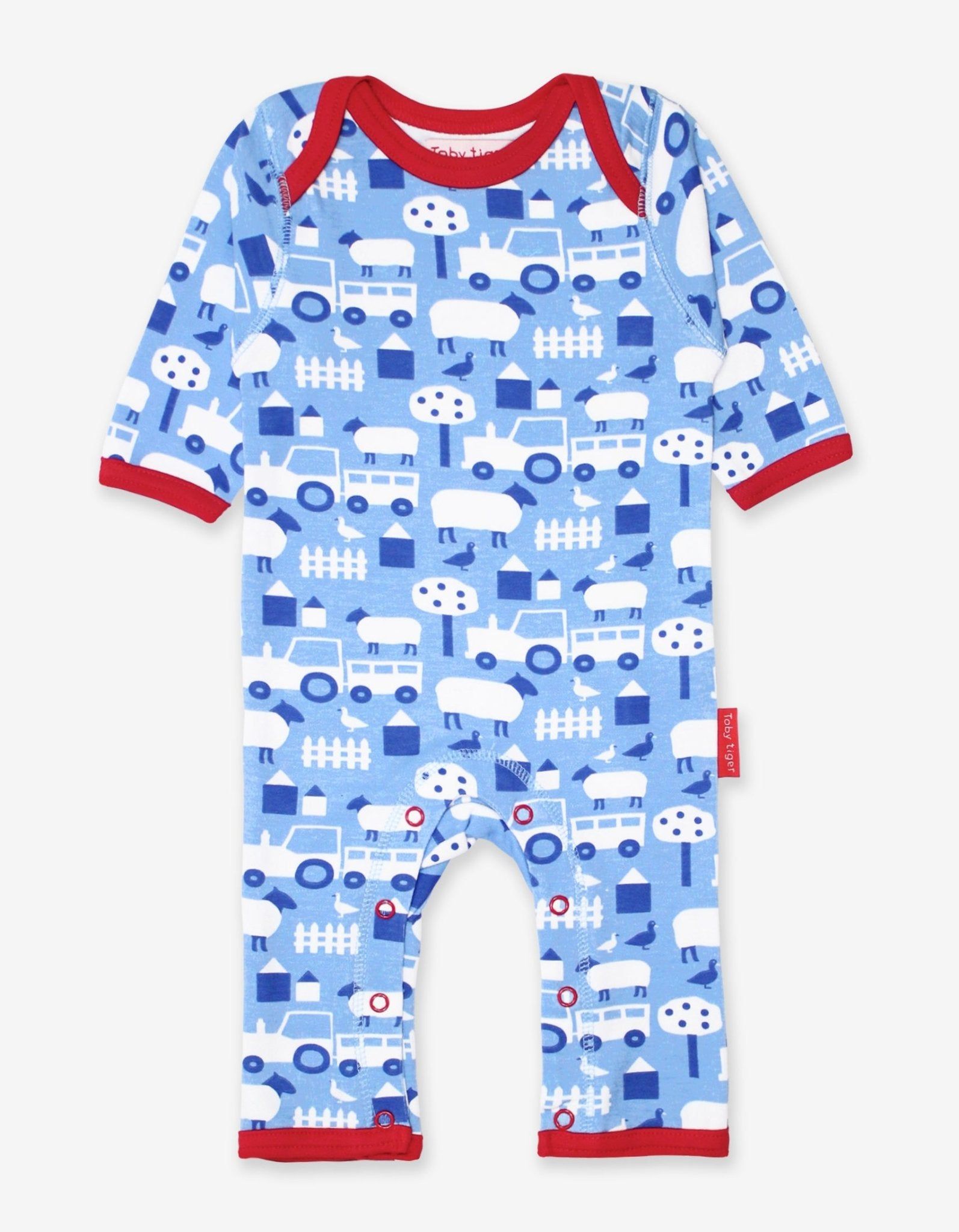 Toby Tiger Schlafanzug mit Bauernhof Print