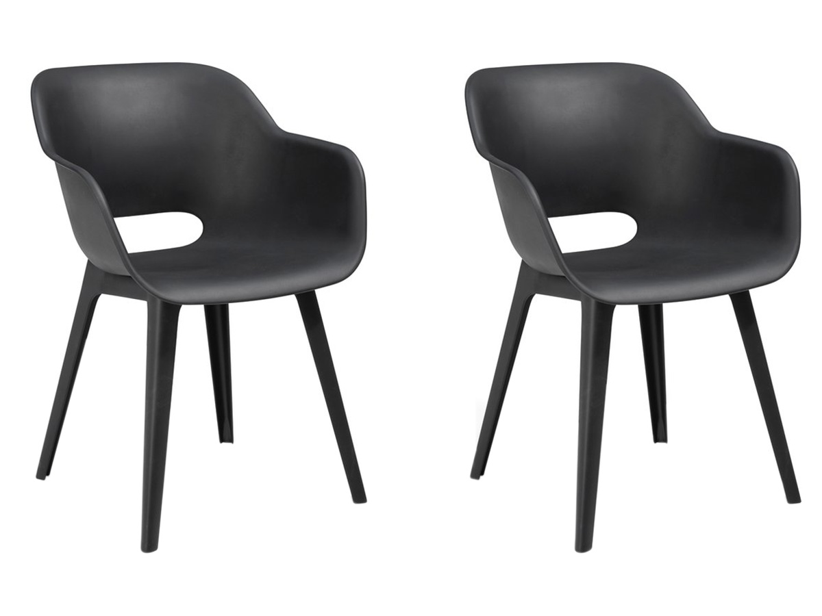 Keter Akola set van 2 tuinstoelen - Grafiet