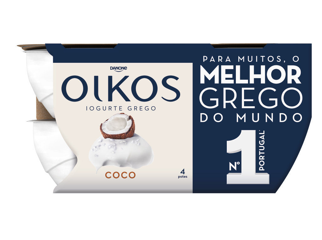 IOGURTE OIKOS GREGO COM PEDAÇOS DE CÔCO 4X110G