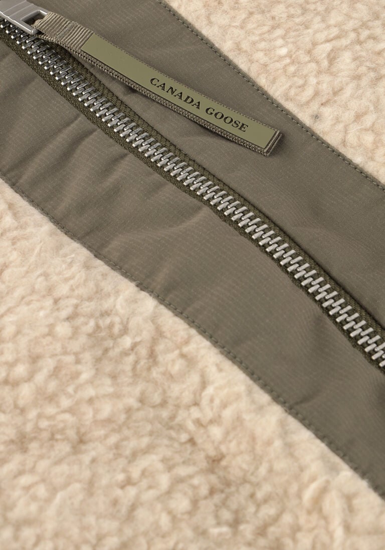 beige canada goose teddy jas alberni reversible fleece