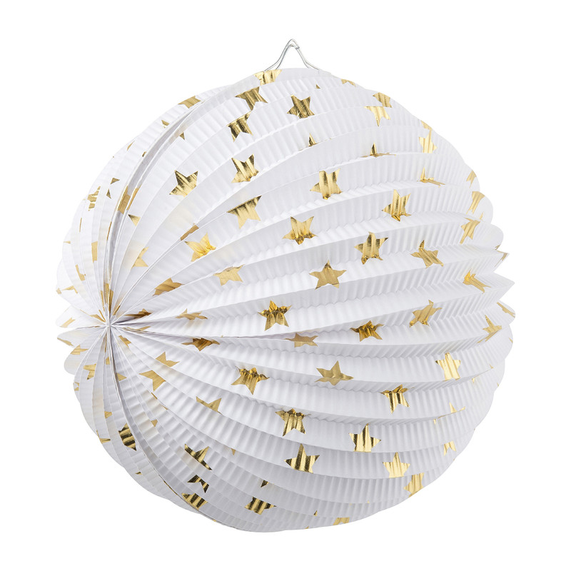 Lampion wit/goud - diverse varianten - ⌀25 cm