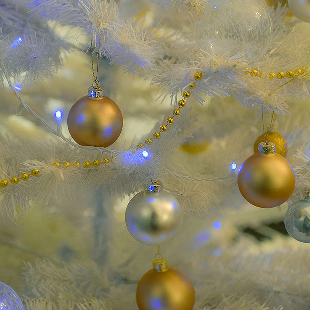 (50er Set) Metall Christbaum Schmuck Kappen Ersatz Weihnachtskugel Ornament Aufhänger - Gold