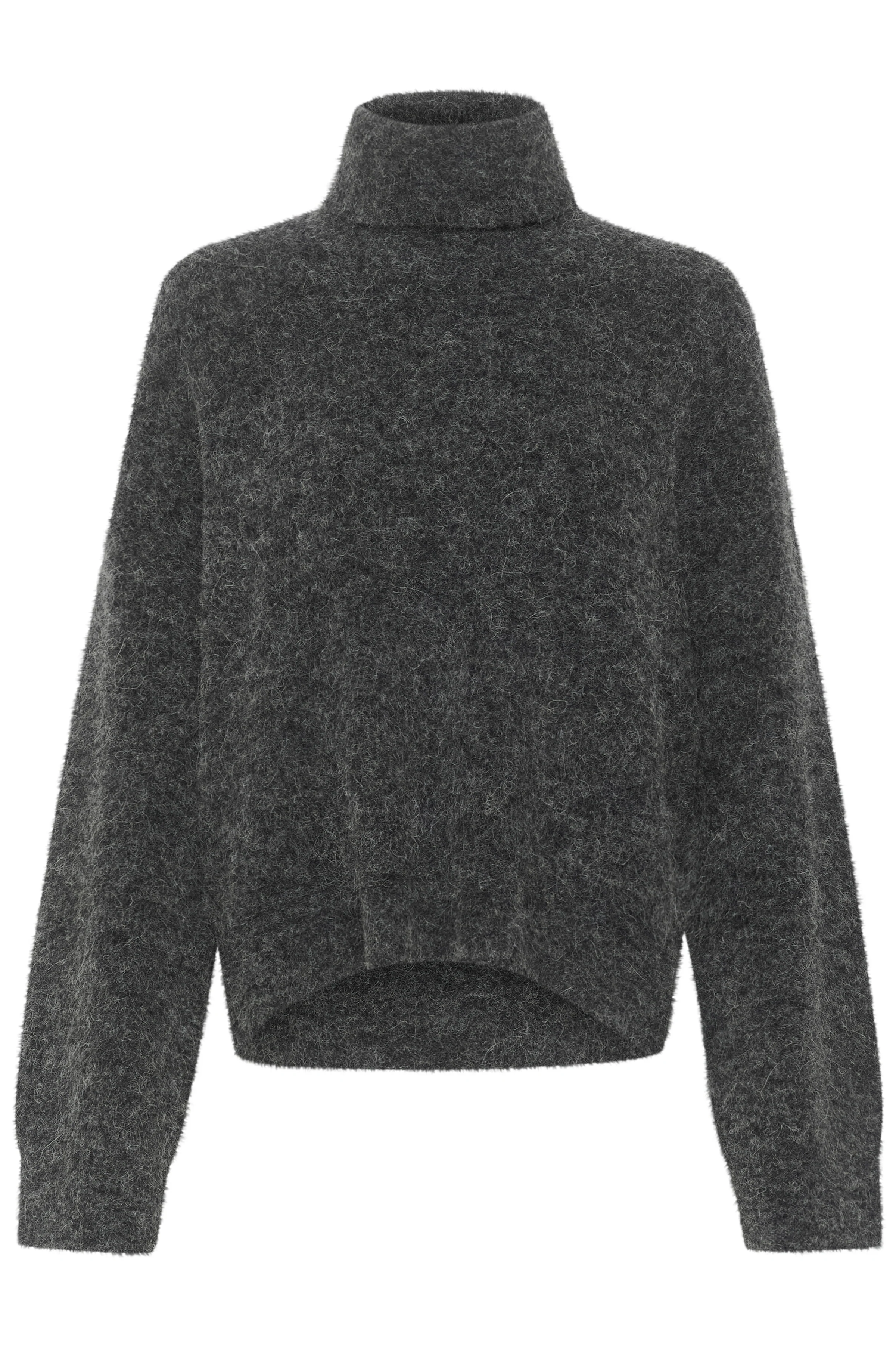 GESTUZ  AlphaGZ turtleneck uldstriktrøje - Warm Sand Melange