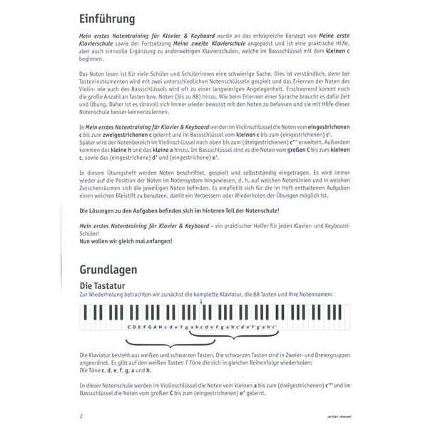 Artist Ahead Musikverlag Mein erstes Notentraining