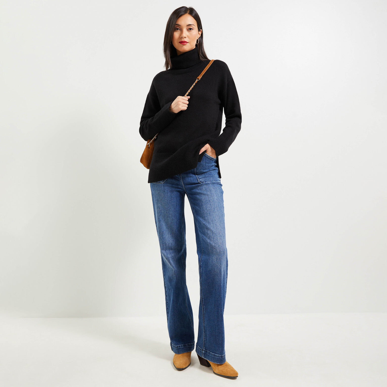 pull col roulé femme