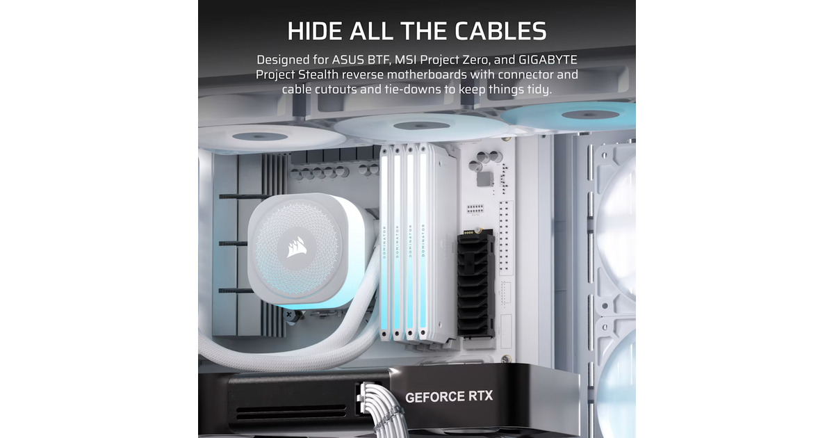 CorsairFRAME 4500X RS-R ARGB midi tower behuizing  (Wit | 2x USB-A | 1x USB-C | Tempered Glass)
